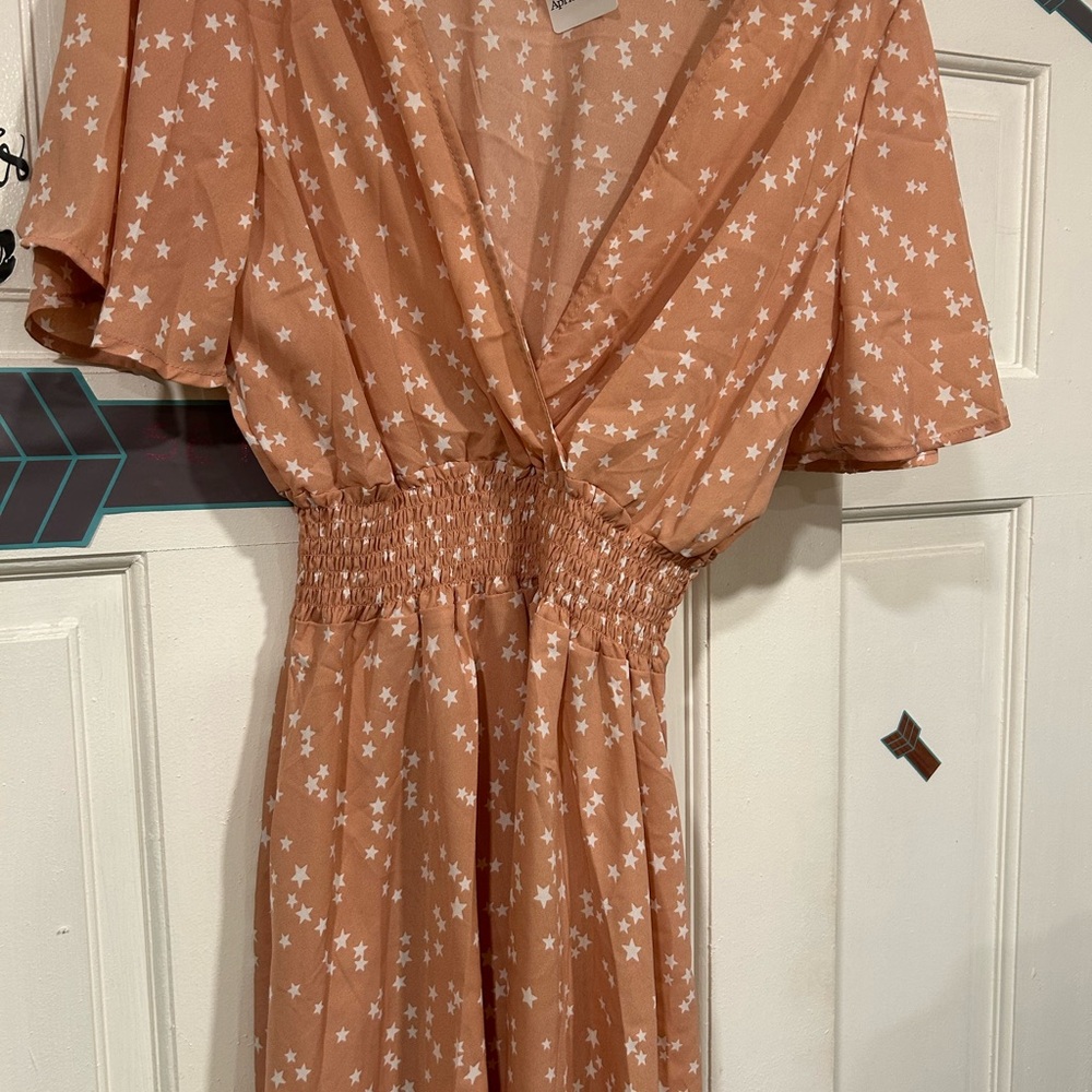 Heart & Hips Cream Flutter Sleeve Sundress